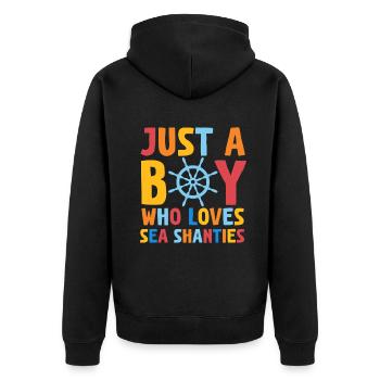 Sailor Meme Pirate Ship Ocean Sailing - Unisex Premium Organic Zip Hoodie - black - Back - Nico (187cm)