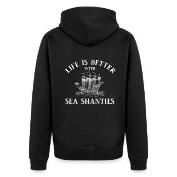 Seemann Meme Piratenschiff Ozean Segeln - Unisex Premium Bio Zip Hoodie - Schwarz - Hinten - Nico (187cm)
