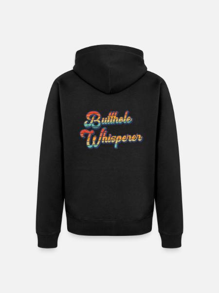 Butthole Whisperer - Unisex Premium Organic Zip Hoodie - black