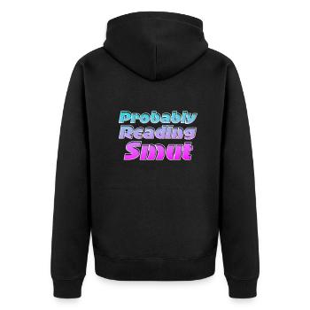 Wahrscheinlich lesen Schmutz Vintage-Bücher Schmutz - Unisex Premium Bio Zip Hoodie - Schwarz - Hinten - Nico (187cm)
