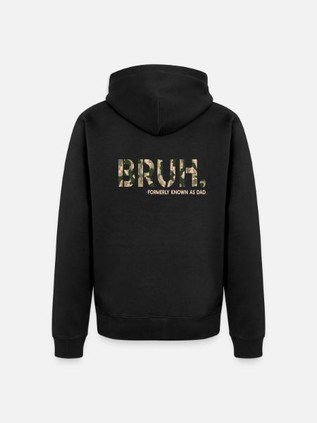 Bruh Formerly Known As Dad - Unisex Premium Organic Zip Hoodie - black