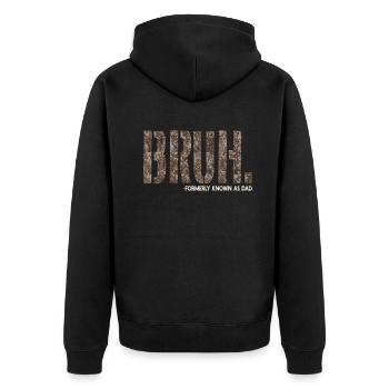 Bruh Formerly Known As Dad - Unisex Premium Organic Zip Hoodie - black - Back - Nico (187cm)