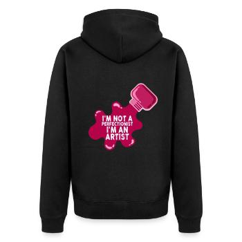 I'm Not A Perfectionist I'm An Artist - Unisex Premium Organic Zip Hoodie - black - Back - Nico (187cm)
