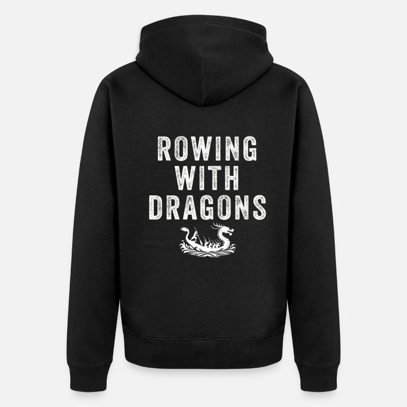 Ramer avec Dragons Dragons Dragonboat - Veste à capuche bio Premium Unisexe - noir