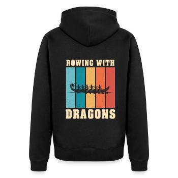 Ramer avec Dragons Dragons Dragonboat - Veste à capuche bio Premium Unisexe - noir - Dos - Nico (187cm)
