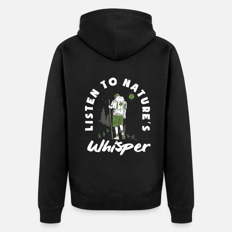 Écoutez Natures Whisper Hiking - Veste à capuche bio Premium Unisexe - noir