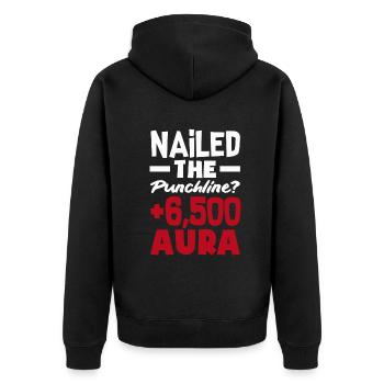 Vous avez réussi la chute ? +6500 aura - Veste à capuche bio Premium Unisexe - noir - Dos - Nico (187cm)