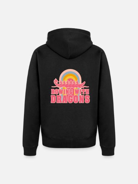 Rowing With Dragons Dragonboat - Unisex Premium Organic Zip Hoodie - black