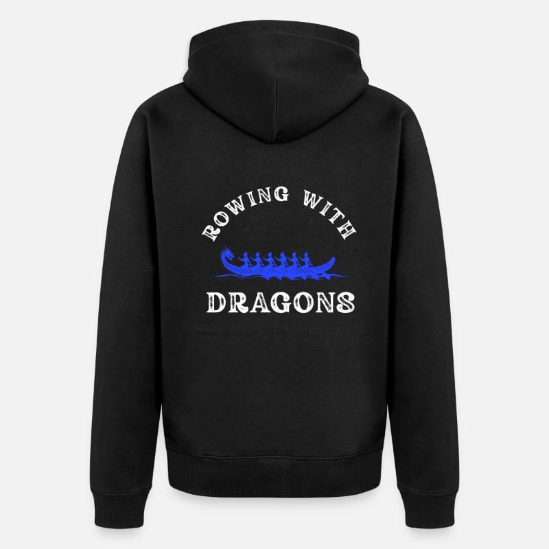 Ramer avec Dragons Dragons Dragonboat - Veste à capuche bio Premium Unisexe - noir