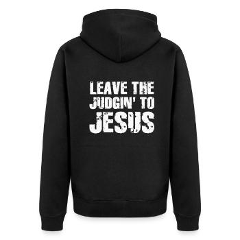 Laissez le jugement à Jésus - Veste à capuche bio Premium Unisexe - noir - Dos - Nico (187cm)