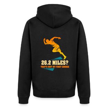 26.2 Miles? That's Just My First Course - Unisex Premium Organic Zip Hoodie - black - Back - Nico (187cm)