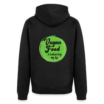 Vegan Food Is Balancing My Life - Unisex Premium Organic Zip Hoodie - black - Back - Nico (187cm)