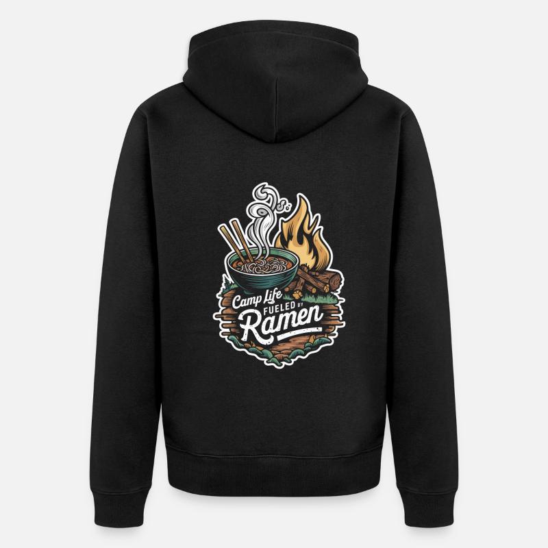 Camping Amateurs de Ramen - Veste à capuche bio Premium Unisexe - noir