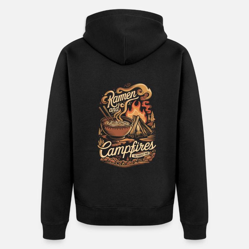 Camping Amateurs de Ramen - Veste à capuche bio Premium Unisexe - noir