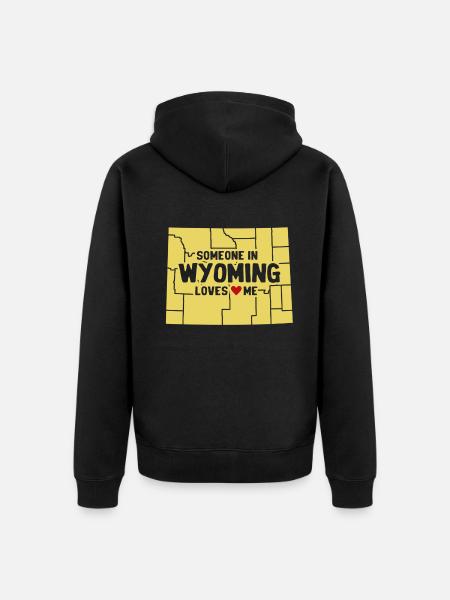 Quelqu'un dans le Wyoming m'aime - Veste à capuche bio Premium Unisexe - noir