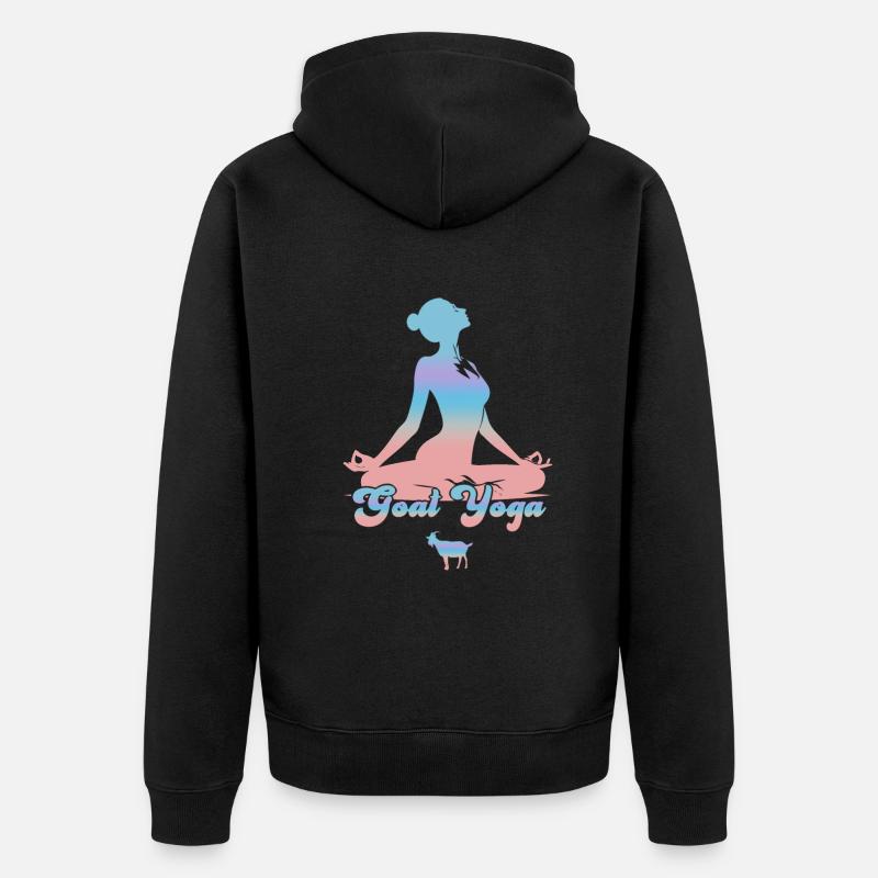 Méditation Yoga Chèvre - Veste à capuche bio Premium Unisexe - noir