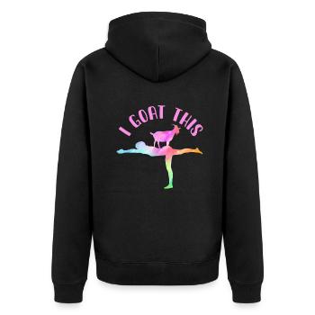 Je chèvre ce passionné de yoga - Veste à capuche bio Premium Unisexe - noir - Dos - Nico (187cm)