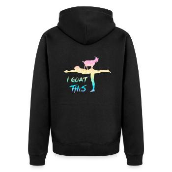 Je chèvre ce passionné de yoga - Veste à capuche bio Premium Unisexe - noir - Dos - Nico (187cm)