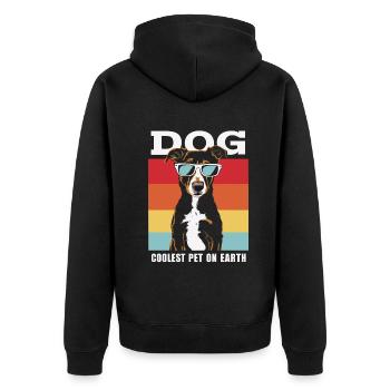 Chien Le Plus Cool Pet Sur Terre Lunettes De Soleil Rétro Drôle - Veste à capuche bio Premium Unisexe - noir - Dos - Nico (187cm)