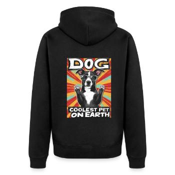 Dog Coolest Pet On Earth Retro Sunglasses Funny - Unisex Premium Organic Zip Hoodie - black - Back - Nico (187cm)
