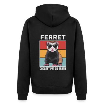 Ferret Coolest Pet On Earth Retro Sunglasses - Unisex Premium Organic Zip Hoodie - black - Back - Nico (187cm)