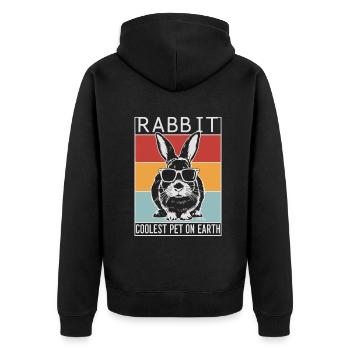 Rabbit Coolest Pet On Earth Retro Sunglasses - Unisex Premium Organic Zip Hoodie - black - Back - Nico (187cm)