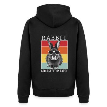 Fish Coolest Pet On Earth Retro Sunglasses Funny - Unisex Premium Organic Zip Hoodie - black - Back - Nico (187cm)