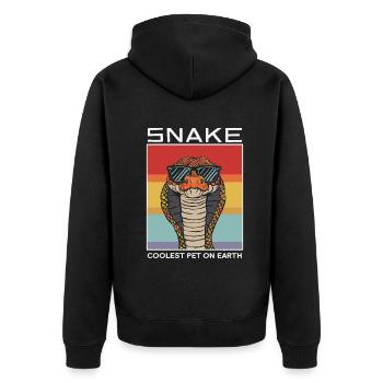 Serpent Le Plus Cool Pet Sur Terre Lunettes de Soleil Rétro - Veste à capuche bio Premium Unisexe - noir - Dos - Nico (187cm)