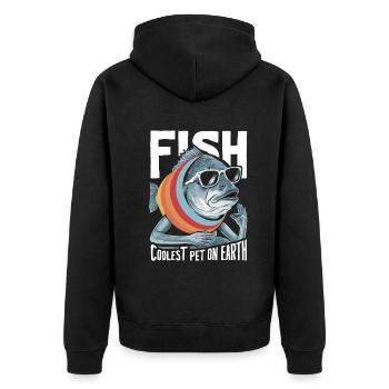 Fish Coolest Pet On Earth Retro Sunglasses Funny - Unisex Premium Bio Zip Hoodie - Schwarz - Hinten - Nico (187cm)