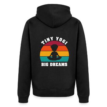 Tiny Yogi Big Dreams Méditation - Veste à capuche bio Premium Unisexe - noir - Dos - Nico (187cm)