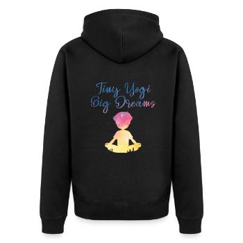 Tiny Yogi Big Dreams Méditation - Veste à capuche bio Premium Unisexe - noir - Dos - Nico (187cm)