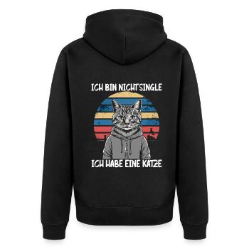 I'm not single I have a cat - Unisex Premium Organic Zip Hoodie - black - Back - Nico (187cm)