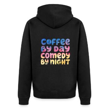 Café Le jour Comédie La nuit Comédien - Veste à capuche bio Premium Unisexe - noir - Dos - Nico (187cm)