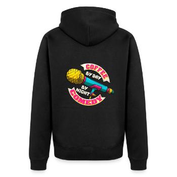Café Le jour Comédie La nuit Comédien - Veste à capuche bio Premium Unisexe - noir - Dos - Nico (187cm)