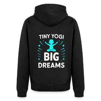 Tiny Yogi Big Dreams Méditation - Veste à capuche bio Premium Unisexe - noir - Dos - Nico (187cm)