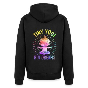 Tiny Yogi Big Dreams Méditation - Veste à capuche bio Premium Unisexe - noir - Dos - Nico (187cm)
