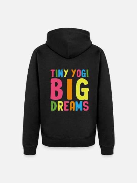 Tiny Yogi Big Dreams Meditation - Unisex Premium Organic Zip Hoodie - black