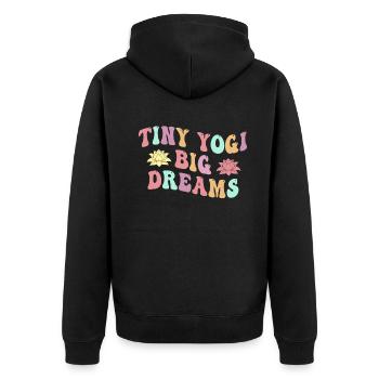 Tiny Yogi Big Dreams Méditation - Veste à capuche bio Premium Unisexe - noir - Dos - Nico (187cm)