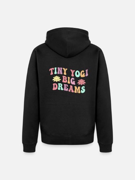 Tiny Yogi Big Dreams Meditation - Unisex Premium Organic Zip Hoodie - black