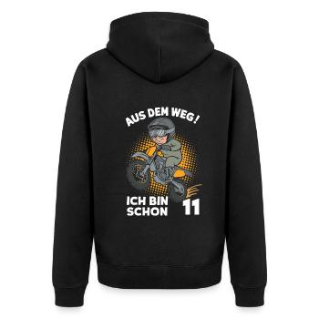 Dégagez! J’ai déjà 11 ans fête d’anniversaire d’enfants - Veste à capuche bio Premium Unisexe - noir - Dos - Nico (187cm)
