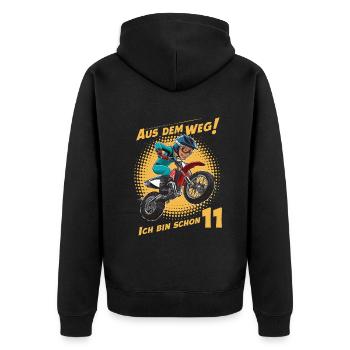 Dégagez! J’ai déjà 11 ans fête d’anniversaire d’enfants - Veste à capuche bio Premium Unisexe - noir - Dos - Nico (187cm)
