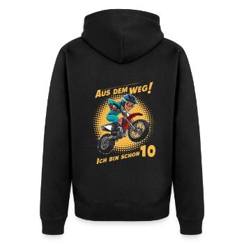 Dégagez! J’ai déjà 10 ans d’anniversaire - Veste à capuche bio Premium Unisexe - noir - Dos - Nico (187cm)