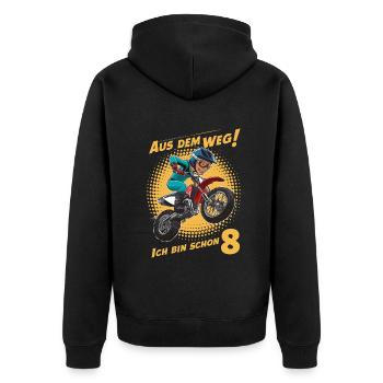 Dégagez! J’ai déjà 8 ans d’anniversaire d’enfants - Veste à capuche bio Premium Unisexe - noir - Dos - Nico (187cm)