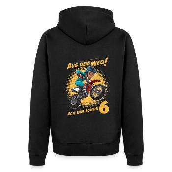 Dégagez! J’ai déjà 6 ans d’anniversaire - Veste à capuche bio Premium Unisexe - noir - Dos - Nico (187cm)