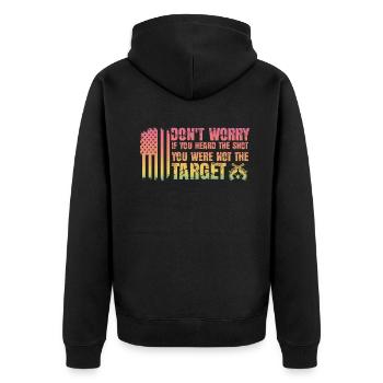 Entendu le coup de feu Jamais la cible Sniper - Veste à capuche bio Premium Unisexe - noir - Dos - Nico (187cm)