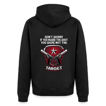 Entendu le coup de feu Jamais la cible Sniper - Veste à capuche bio Premium Unisexe - noir - Dos - Nico (187cm)