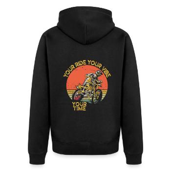 Your Ride Your Vibe Your Time Motocross - Unisex Premium Organic Zip Hoodie - black - Back - Nico (187cm)