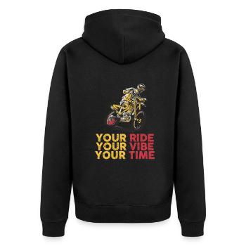 Votre balade Votre Vibe Votre temps Motocross - Veste à capuche bio Premium Unisexe - noir - Dos - Nico (187cm)