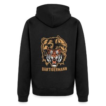 Homme barbu tout en un Viking - Veste à capuche bio Premium Unisexe - noir - Dos - Nico (187cm)