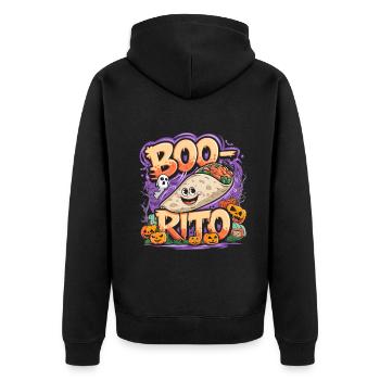 Boo-Rito Halloween Burrito Cute Ghost Pumpkin - Unisex Premium Bio Zip Hoodie - Schwarz - Hinten - Nico (187cm)